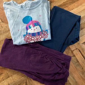 Lands End 2 pr leggings and shirt